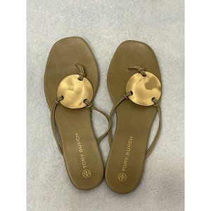 Tory Burch Women’s Patos Thong Disk Excellent Sandals Sz 9.5m